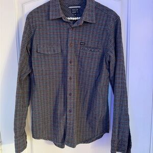 RVCA Gray and Red Plaid Shirt